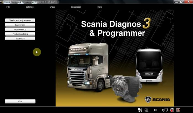 Окно программы диагностики Скания 